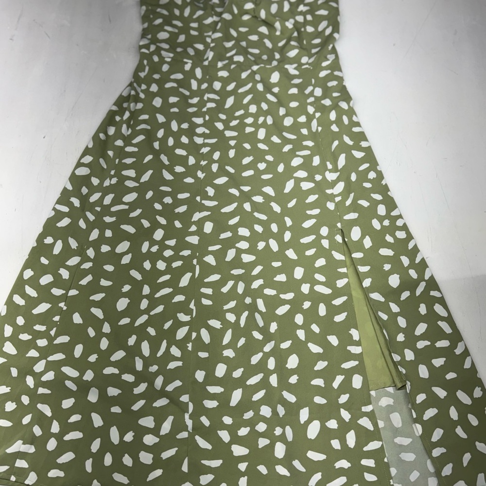 Lulu's Party in Paris Sage Green Print Tie-Strap Midi Dress
